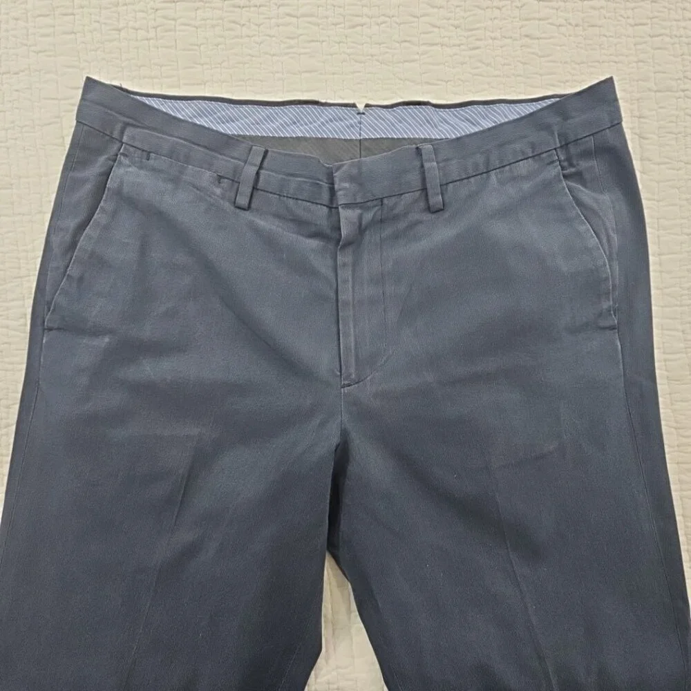 Bonobos Slim Straight Chino Pants‎ Khaki Men’s 33x32 100% Cotton Flat Front EUC